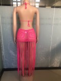 EVE Braided Solid Color Tassel Beach Skirts Suit OSM-AJ4462
