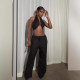 EVE Sexy Solid Halter Wrap Top Wide Leg Pants Suit LSL-LS0006