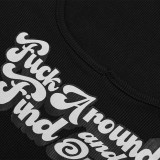 EVE Solid Letter Print Slim Tank Tops GAXB-W098TP