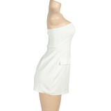 EVE Sleeveless Tube Tops Solid Mini Dress GAXB-A176DS
