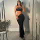 EVE Solid Color Wrap Chest And Long Skirts 2 Piece Set GAXB-A493ST