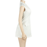 EVE Solid Color Deep V Neck Mini Dress GAXB-A487DS