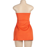 EVE Sleeveless Tube Tops Solid Mini Dress GAXB-A176DS