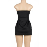 EVE Sleeveless Tube Tops Solid Mini Dress GAXB-A176DS