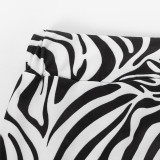 EVE Zebra Print Long Sleeve Top Slim Pants Set GAXB-A358ST