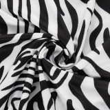 EVE Zebra Print Long Sleeve Top Slim Pants Set GAXB-A358ST