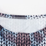 EVE Long Sleeve Print O Neck Pants Two Piece Set GAXB-A412ST