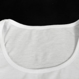 EVE Solid Color Sleeveless Letter Print Vest GAXB-L014TP