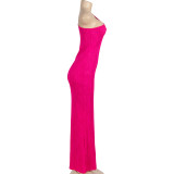 EVE Solid Sleeveless Single Shoulder Maxi Dress GAXB-A450DS