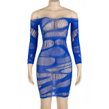 EVE Mesh See Through Splicing Erotic Mini Dress GAXB-A188DS