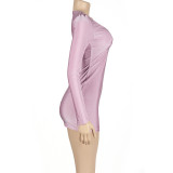 EVE Long Sleeve V Neck Mini Dress GAXB-A243DS