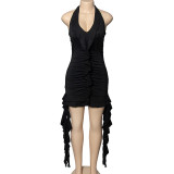 EVE Sleeveless V Neck Irregular Mini Dress GAXB-A145DS