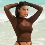 EVE Round Neck See-through Long Sleeve T-shirt GAXB-A135TP
