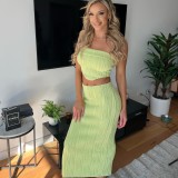 EVE Solid Wrap Chest Tops Two Piece Skirts Set GAXB-A203ST