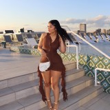 EVE Sleeveless V Neck Irregular Mini Dress GAXB-A145DS