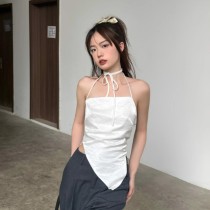 EVE Solid Color Halter Irregular Tops GAXB-W047TP
