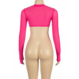 EVE Solid Color Long Sleeve Irregular Tops GAXB-A233TP