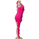 EVE Sleeveless V Neck Irregular Mini Dress GAXB-A145DS