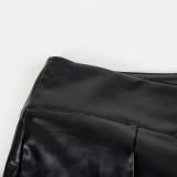 EVE Solid Color Micro Flare Split Pants GAXB-A246PT