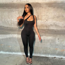 EVE Single Shoulder Solid Casual Jumpsuit GAXB-A011JP