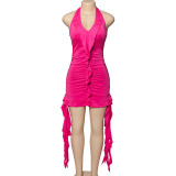 EVE Sleeveless V Neck Irregular Mini Dress GAXB-A145DS