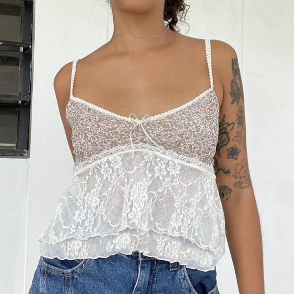 EVE Sling Printed Lace Tops GAXB-W051TP