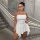 EVE Solid Halter Slim Irregular Mini Dress GAXB-A152DS