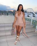 EVE Sleeveless V Neck Irregular Mini Dress GAXB-A145DS