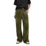 EVE Leopard Print Straight Denim Jeans GKNF-TSSC-3269