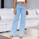 EVE Fashion Zipper Wide Leg Jeans GKNF-TS-24223