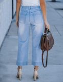 EVE High Waisted Wide Leg Nine Minute Jeans GKNF-TSXF-2455