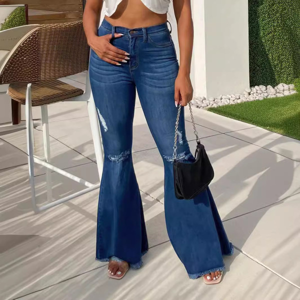 EVE Fashion Washed Slim Flare Jeans GKNF-TSZ-8975