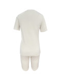 EVE Solid Color Short Sleeve Sport 2 Piece Shorts Set GYSL-999