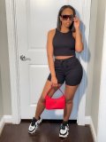 EVE Solid Tank Top And Drawstring Shorts Sport Suit GYSL-5269