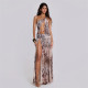EVE Sexy Irregular Backless Print Maxi Dress XEF-48312