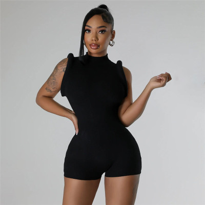 EVE Solid Color Sleeveless Casual Romper XEF-49028
