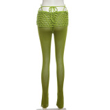 EVE Low Rise Tied Skinny Solid Color Knit Pants XEF-49097