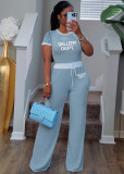 EVE Ribbed Color Clash Short Sleeve Pants Set SFY-TD2777D