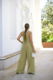 EVE Solid Color Loose Wide Leg Back Pant Jumpsuit SFY-2779