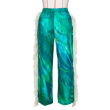 EVE Print Tassel Casual Staight Pants ZSD-0682