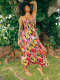 EVE Sexy Halter Print Backless Split Maxi Dress XHXF-421