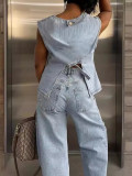 EVE Fashion Sleeveless Vest Two Piece Pants YMEF-52001