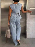 EVE Fashion Sleeveless Vest Two Piece Pants YMEF-52001