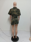 EVE Camouflage Print Irregular Skirt Two Piece Set QXTF-82055