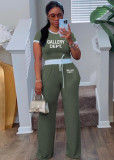 EVE Ribbed Color Clash Short Sleeve Pants Set SFY-TD2777D