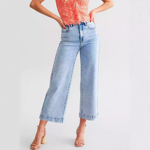 EVE Fashion Zipper Loose Wide Leg Jeans GKNF-TSXF-2466