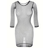 EVE Mesh O Neck Sexy Nightgown Erotic Mesh Dress GYDE-401