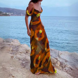 EVE Print Sling Slim Maxi Dress DYSC-DY23A919YYB092113