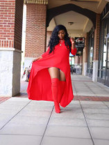 EVE Casual Solid Color Long Sleeve Maxi Dress OM-1799