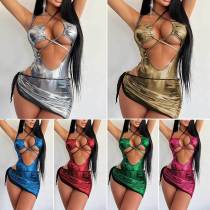 EVE Sexy Bandage Bodysuit And Skirt Two Piece Swimsuit DYSC-DY23A685YYB060913